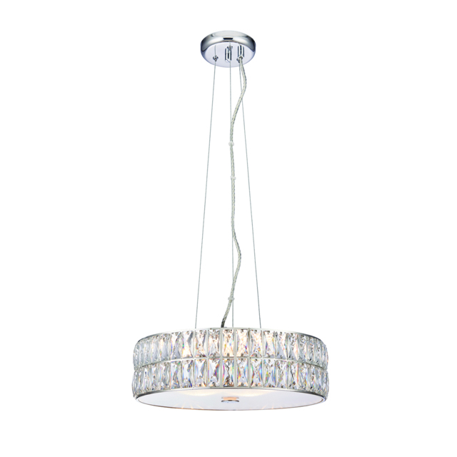 Veretta Clear Crystal Five Light Pendant in Chrome