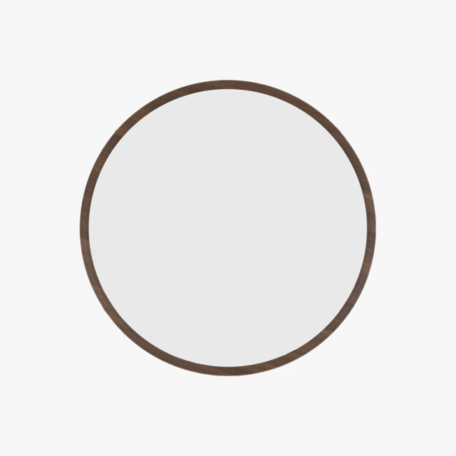 Visby Round Mirror in Walnut