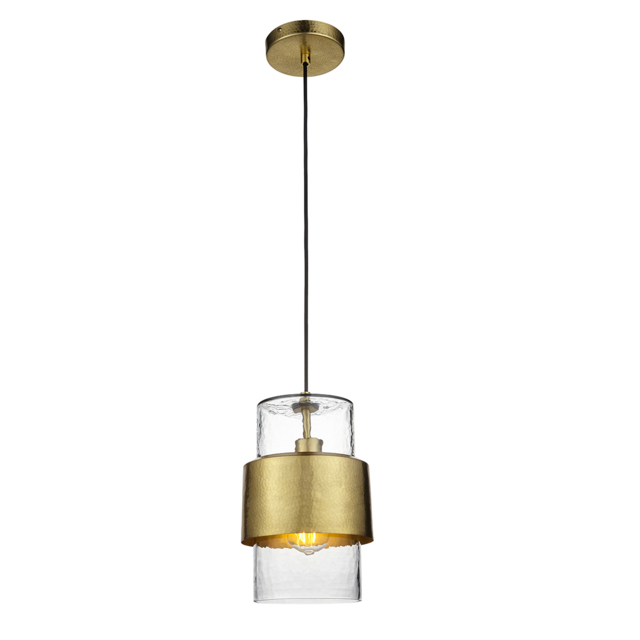Timothy Ceiling Pendant in Hammered Brass