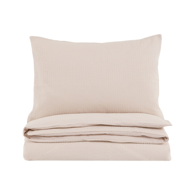 Nella Textured Jacquard Quilt Cover Set in Taupe, Single