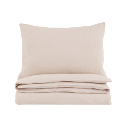 Nella Textured Jacquard Quilt Cover Set in Taupe, Single