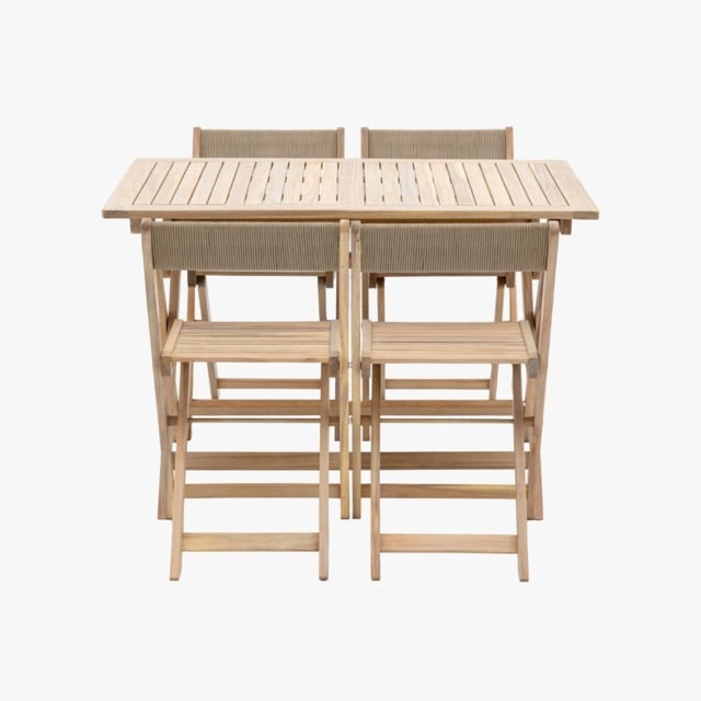 Carefree Foldaway Outdoor Dining Set in Natural