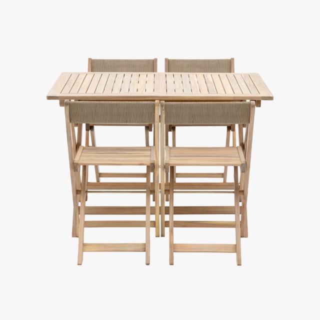 Carefree Foldaway Outdoor Dining Set in Natural