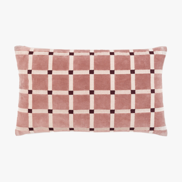 Aveline Velvet Cushion in Mauve