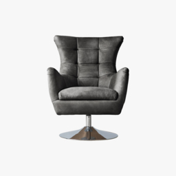 Scott Lounge Swivel Chair in Antique Black