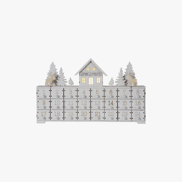 White Christmas Advent Calendar with LED Lights
