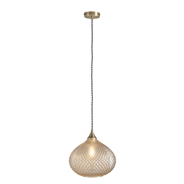 Liylah Champagne Glass Pendant in Antique Brass