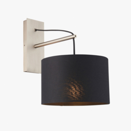 Antonios Nickel Wall Light with Black Shade