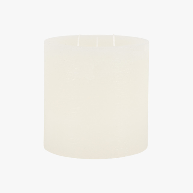 Country Pillar Candle in Rustic White, Large