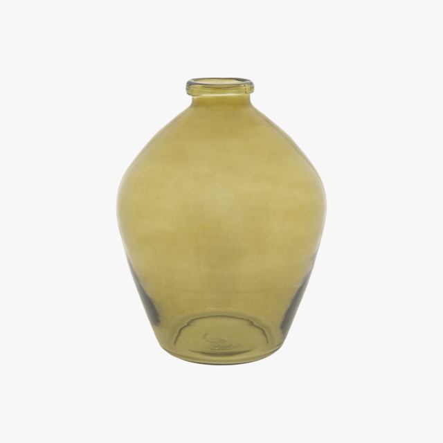 Celia Handblown Glass Vase in Olive