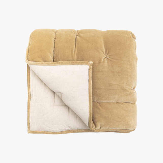 Luxe Velvet Bedspread in Sand