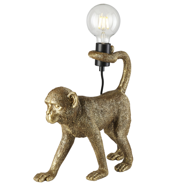 Caleb the Capuchin Table Lamp in Vintage Gold