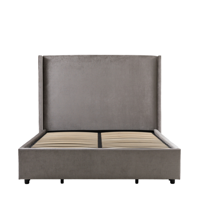 Dreamer Super King Ottoman in Silver Velour