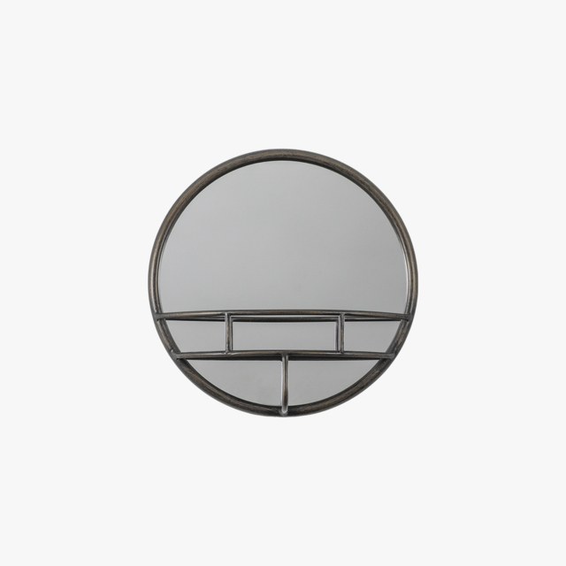 Morris Round Mirror in Bronze
