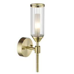 Julian Glass Wall Light in Brushed Brass
