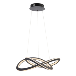 Gabriella Swirl Pendant in Textured Black