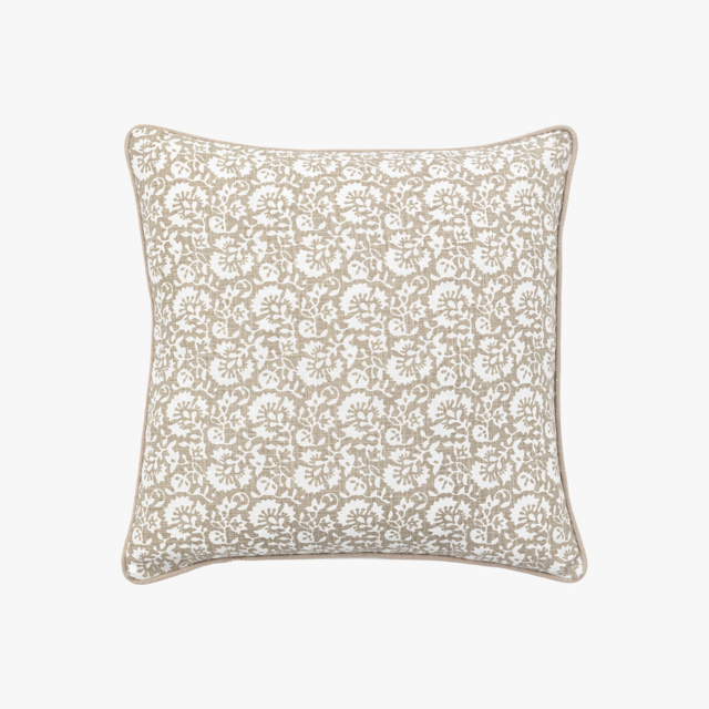 Rosewood Floral Cushion in Taupe