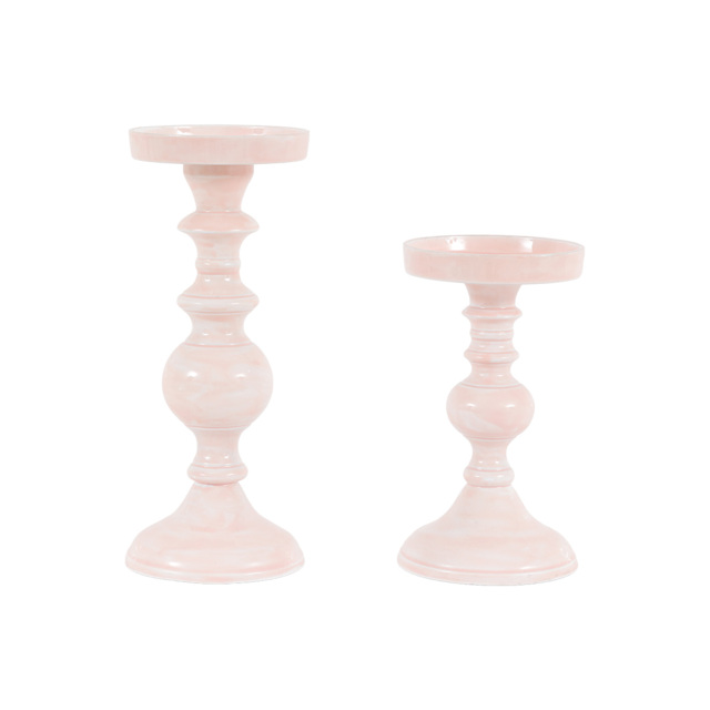 Lilia Light Pink Candlesticks, Set of 2