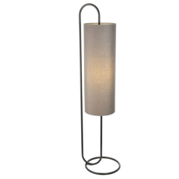 Lilith Floor Light in Matt Black with Grey Fabric