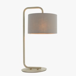 Harlee Champagne Table Lamp with Grey Shade