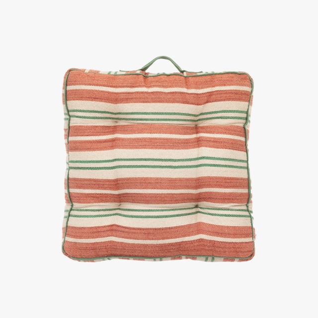 Fiesta Stripe Woven Floor Cushion in Apricot