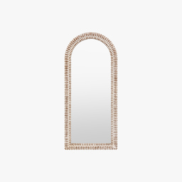 Groove Leaner Mirror in White Wash