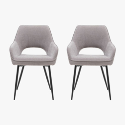 Tova Dining Chair in Grey, Set of 2