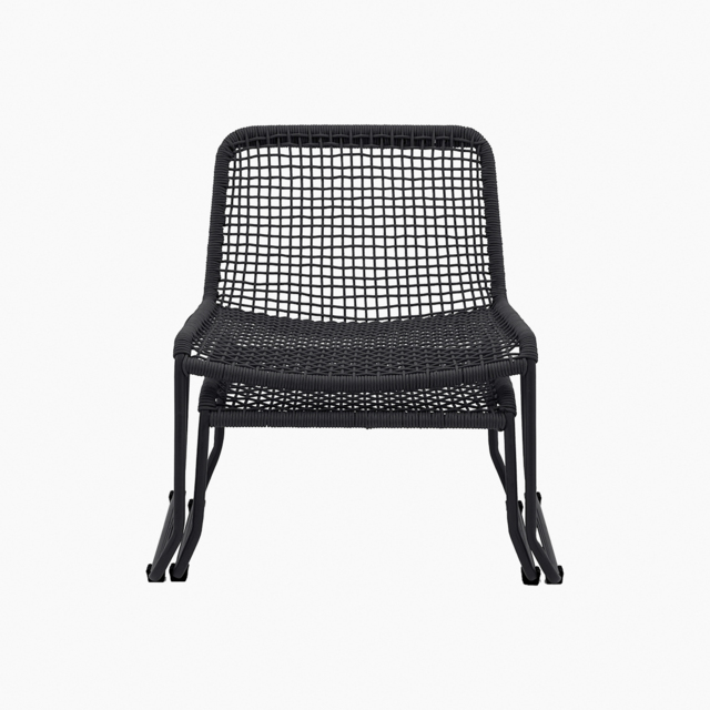 Take-a-break Outdoor Lounge Chair with Footstool in Black
