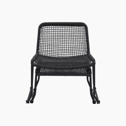 Take-a-break Outdoor Lounge Chair with Footstool in Black