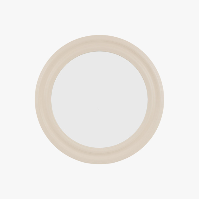 Orelia Round Mirror in Mushroom, Medium