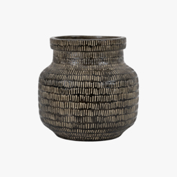Score Wide Vase in Black
