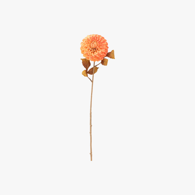 Faux Orange Dahlia Stem, Set of 6