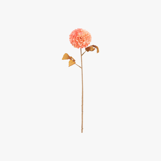 Faux Apricot Dahlia Stem, Set of 6