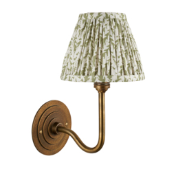 Nicolette Wall Light in Antique Brass and Leaf 16cm Shade in Green