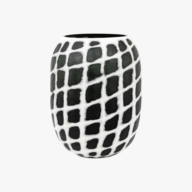 Alba Handblown Carved Mono Glass Vase, Large