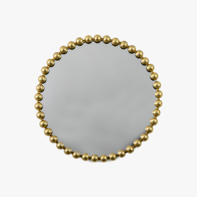 Bead-utiful Round Mirror in Gold