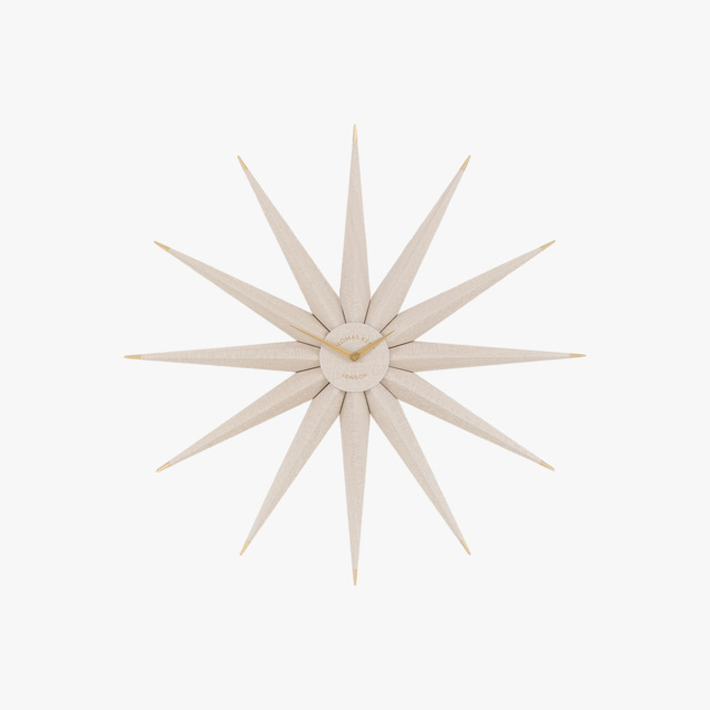 Stellar Star Clock in Light Grey