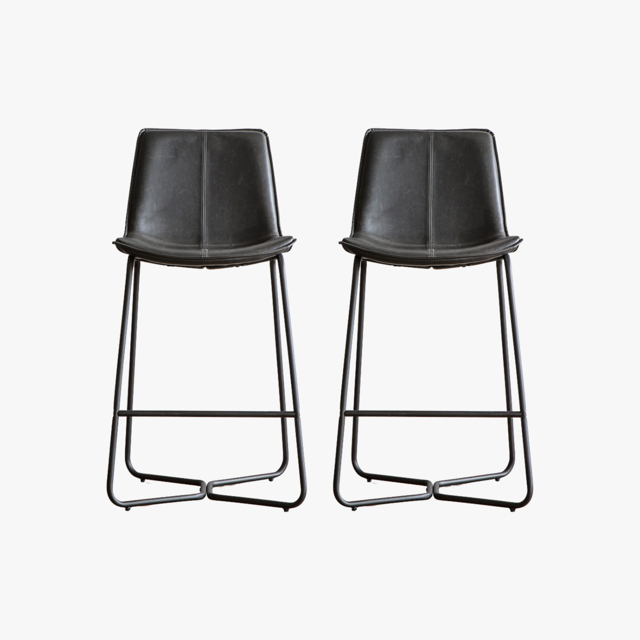 Weyburn Charcoal Bar Stool, Set of Two