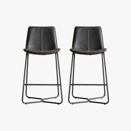 Weyburn Charcoal Bar Stool, Set of Two