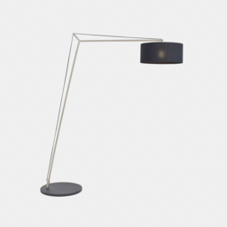 Antonios Large Nickel Floor Lamp with Black Shade