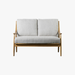 Aldona Dark Natural Linen 2 Seater Sofa