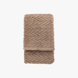 Chevron Sherpa Throw in Taupe
