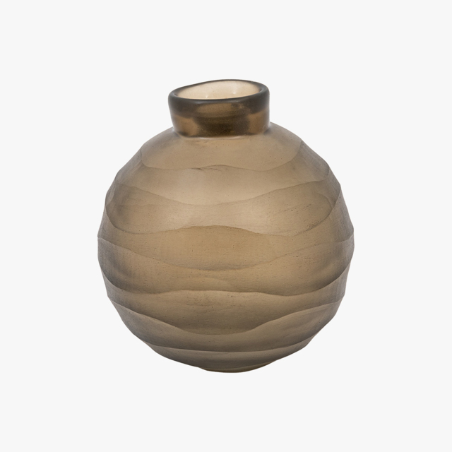 Astral Glass Vase in Amber, Medium