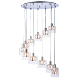 Veretta Clear Glass Twelve Light Pendant in Chrome