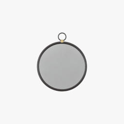 Greg Round Hanging Mirror in Black Small