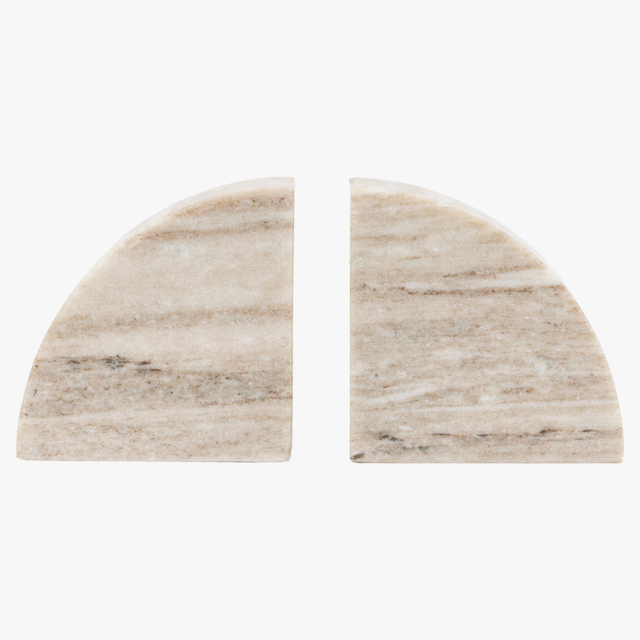 Verona Marble Bookends in Sandstone, Set of 2