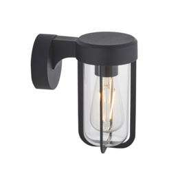 Lucius Wall Light in Textured Black and Glass
