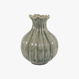 Juniper Organic Glazed Ceramic Vase in Green