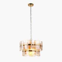 Lucius 3-Light Pendant Light in Brushed Aged Brass & Champagne Glass