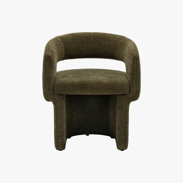 Curve Dining Chair in Green Boucle